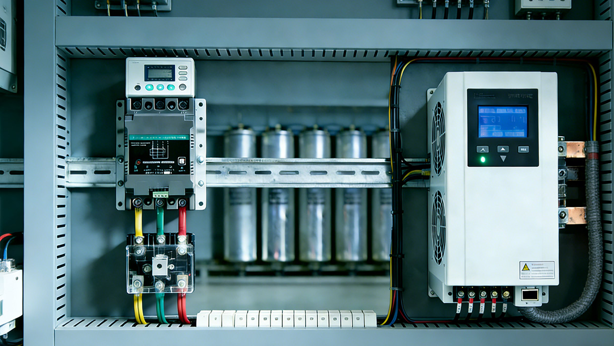 Hoe werkt een samengestelde schakelaar met gesplitste fasecompensatie met een statische Var-generator (SVG) in een hybride compensatiesysteem?